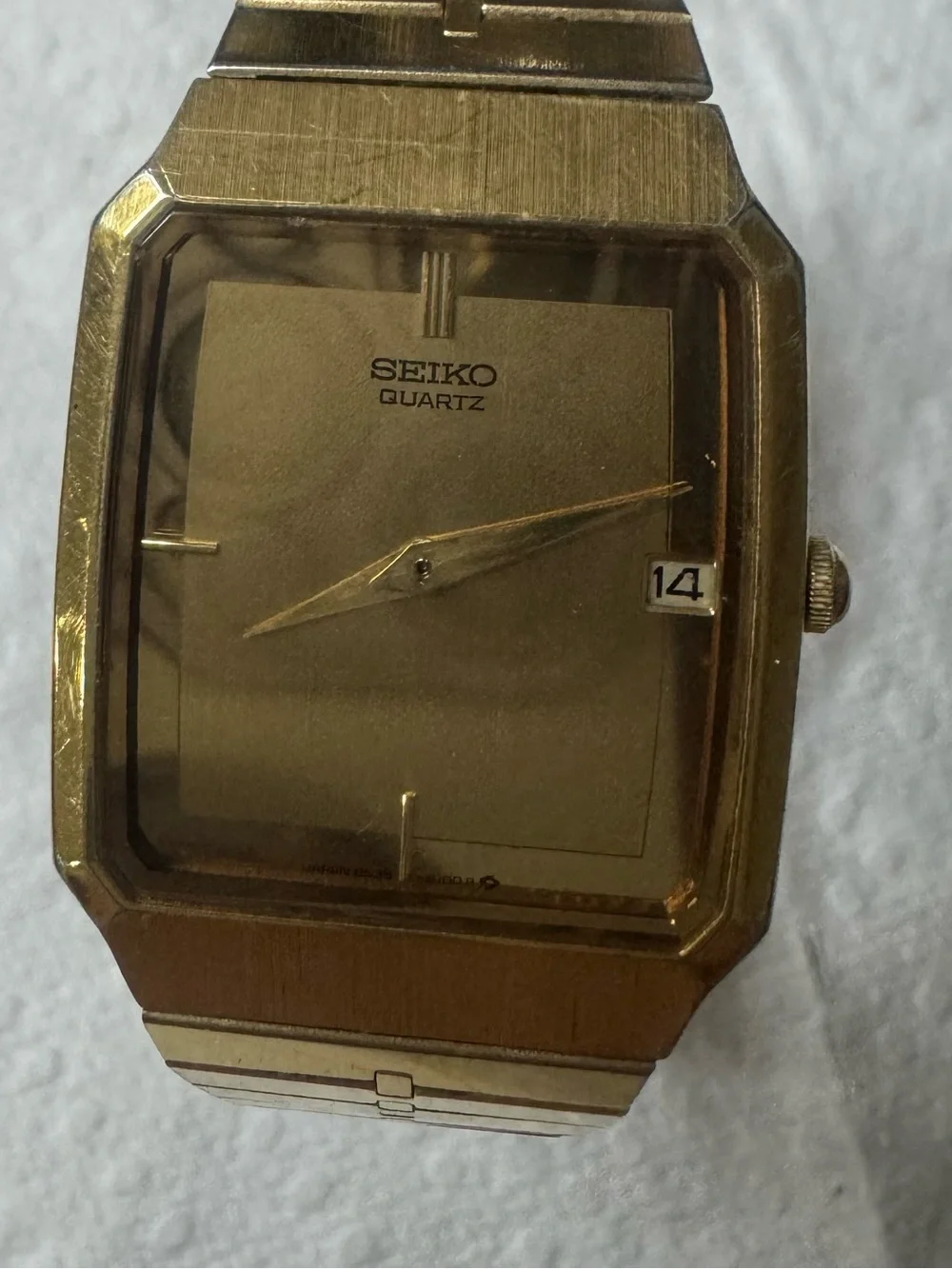 Seiko Gold Tone Rectangular Quartz Watch